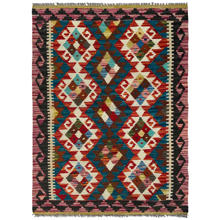 Afghan Vegetable Kilim Rug 2' 8" x 4' 1" Flat-Weave | No. AL69137