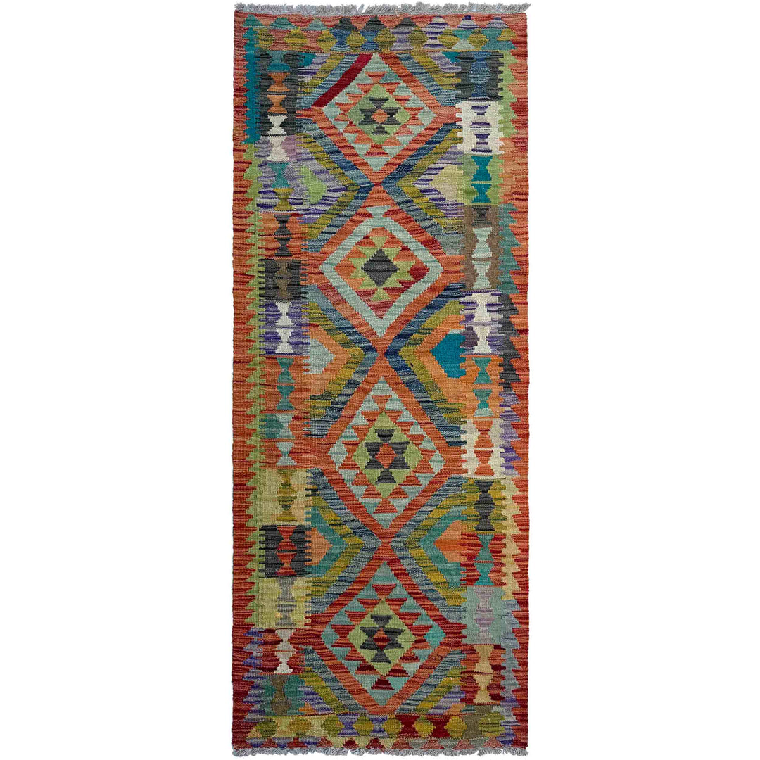 Afghan Vegetable Kilim Rug 2' 5" x 6' 9" Flat-Weave