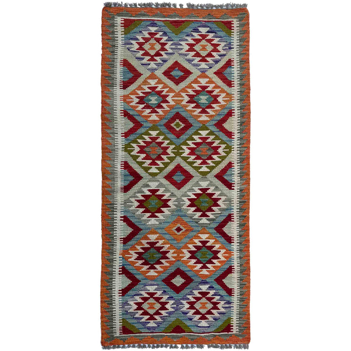 Afghan Vegetable Kilim Rug 2' 6" x 6' 6" Flat-Weave