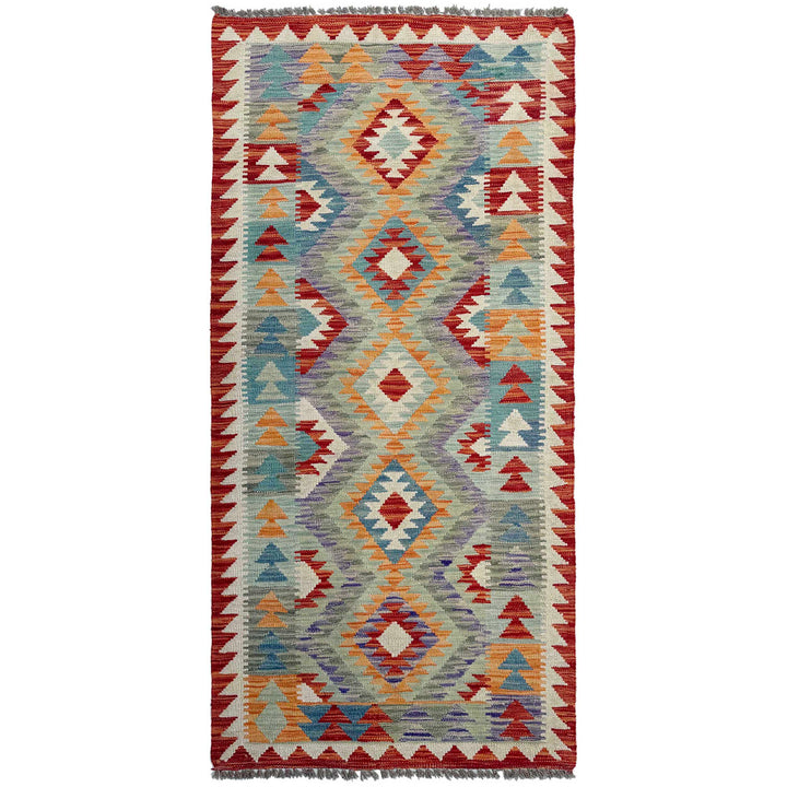 Afghan Vegetable Kilim Rug 2' 8" x 6' 3" Flat-Weave | No. AL388198