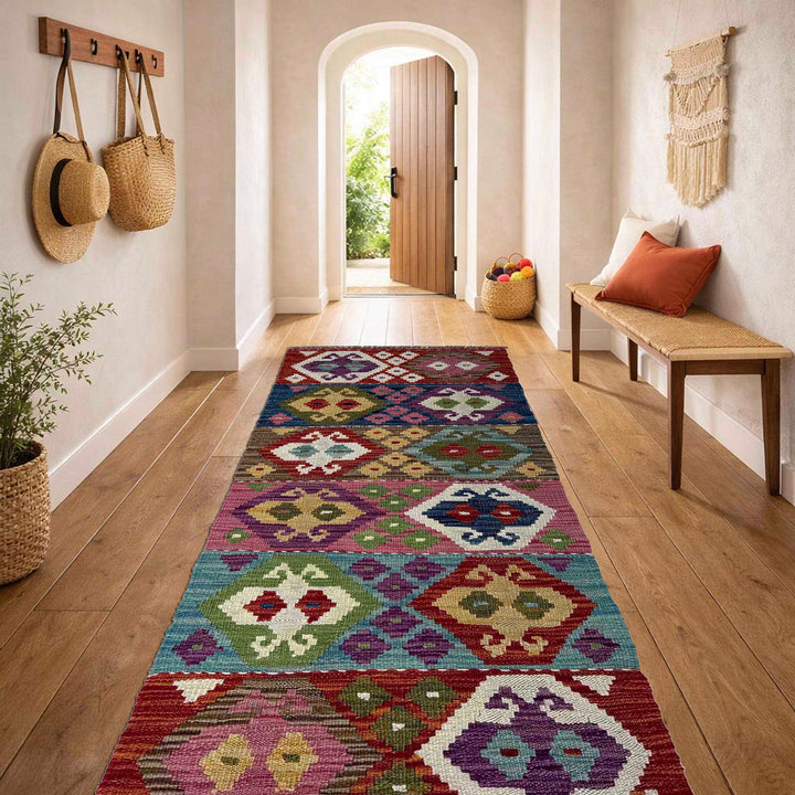 Afghan Vegetable Kilim Rug 1' 8" x 4' 10" Flat-Weave | No. AL24650
