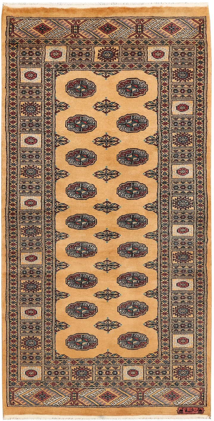 Moccasin Pakistani Bokhara Rug 3' 1" x 5' 11" Hand-Knotted | No. QA10402