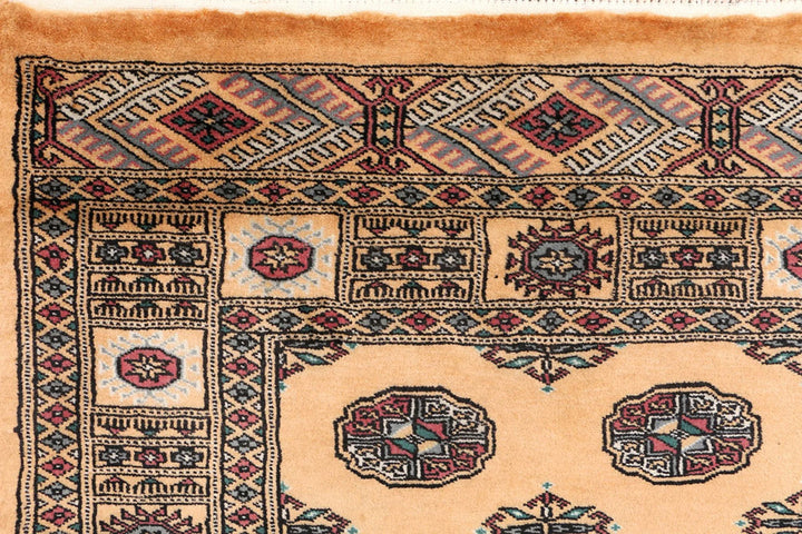 Moccasin Pakistani Bokhara Rug 3' 1" x 5' 11" Hand-Knotted | No. QA10402