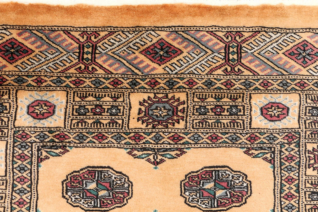 Moccasin Pakistani Bokhara Rug 3' 1" x 5' 11" Hand-Knotted | No. QA10402