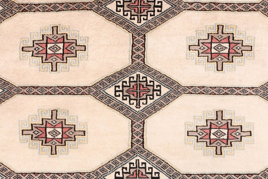 Wheat Pakistani Jaldar Rug 6' 6" x 9' 8" Hand-Knotted | No. QA10691