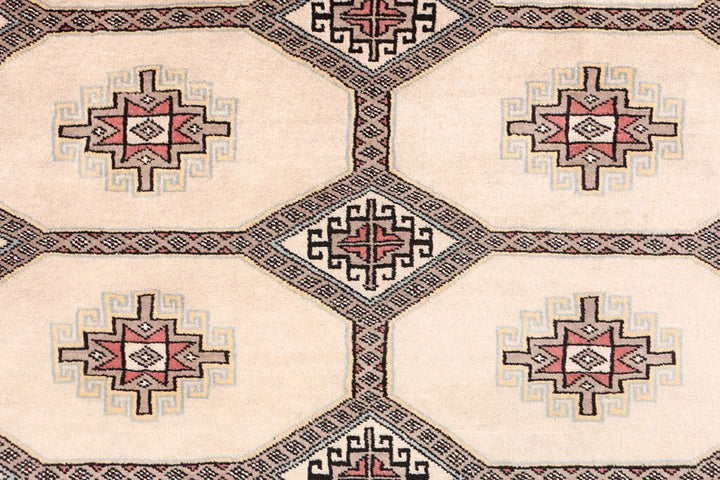 Wheat Pakistani Jaldar Rug 6' 6" x 9' 8" Hand-Knotted | No. QA10691