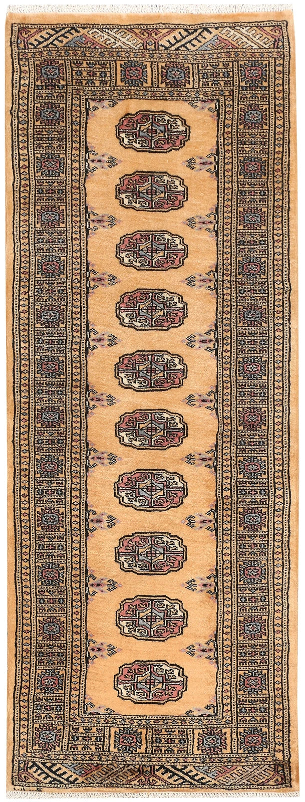 Yellow Pakistani Bokhara Rug 2' 2" x 5' 10" Hand-Knotted | No. QA10772