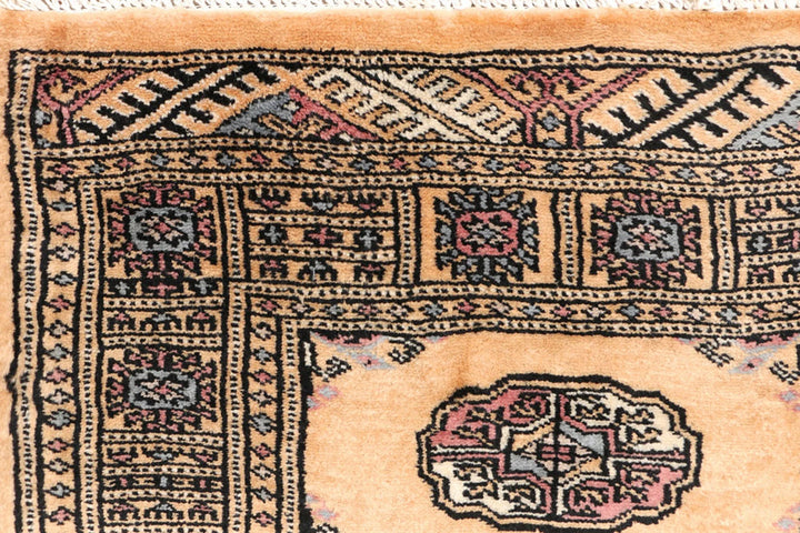Yellow Pakistani Bokhara Rug 2' 2" x 5' 10" Hand-Knotted | No. QA10772