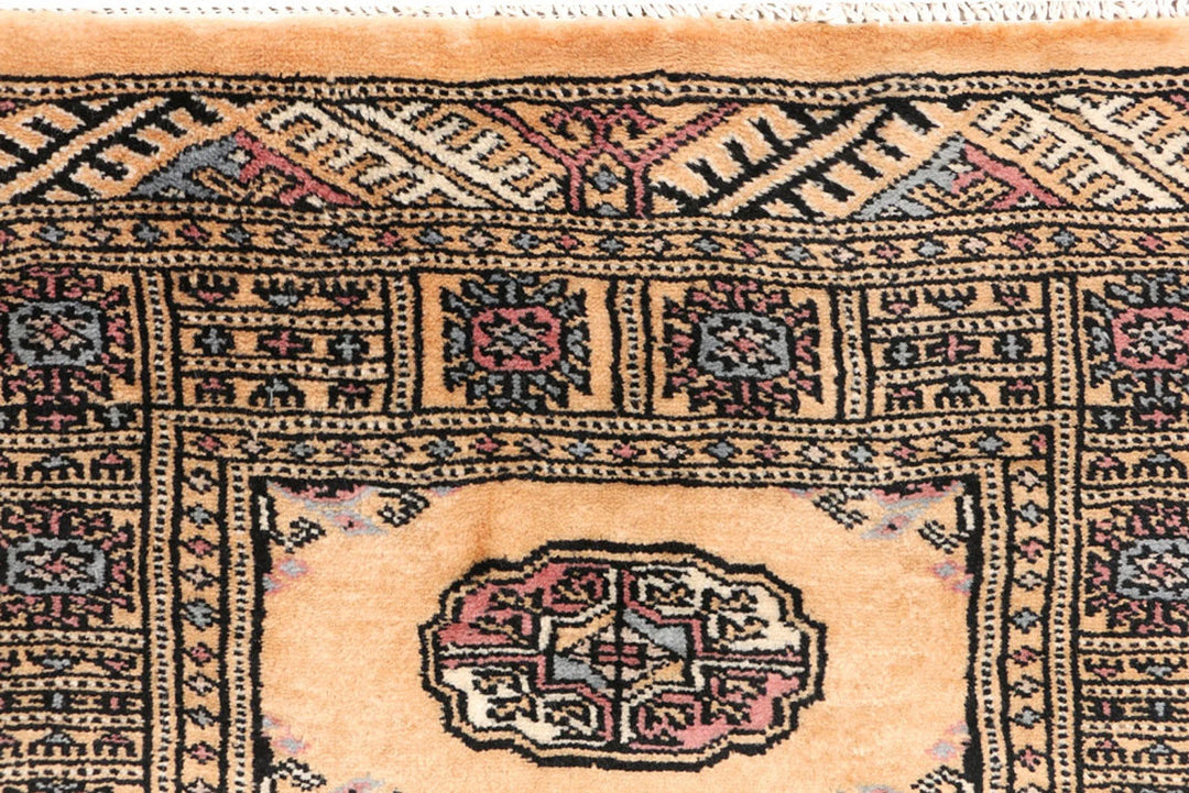 Yellow Pakistani Bokhara Rug 2' 2" x 5' 10" Hand-Knotted | No. QA10772
