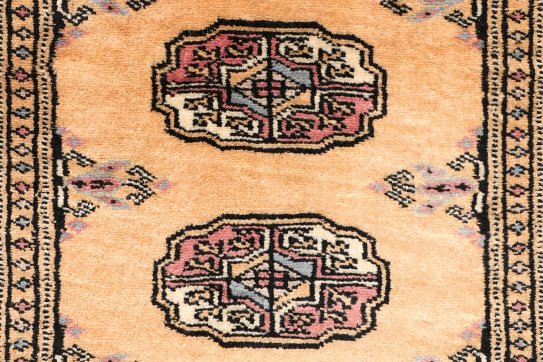 Yellow Pakistani Bokhara Rug 2' 2" x 5' 10" Hand-Knotted | No. QA10772