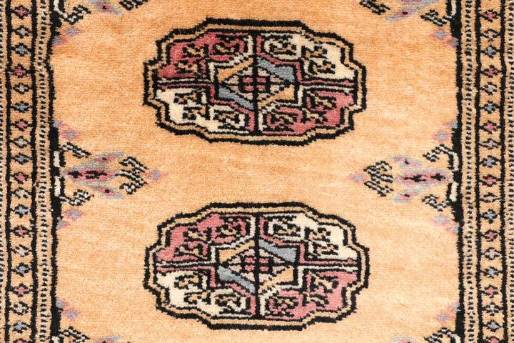 Yellow Pakistani Bokhara Rug 2' 2" x 5' 10" Hand-Knotted | No. QA10772