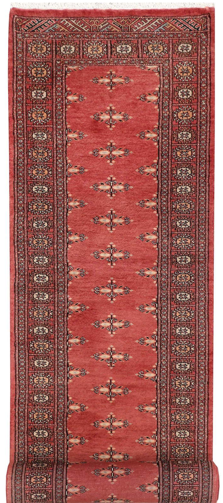 Red Pakistani Butterfly Rug 2' 7" x 11' 9" Hand-Knotted | No. QA10838
