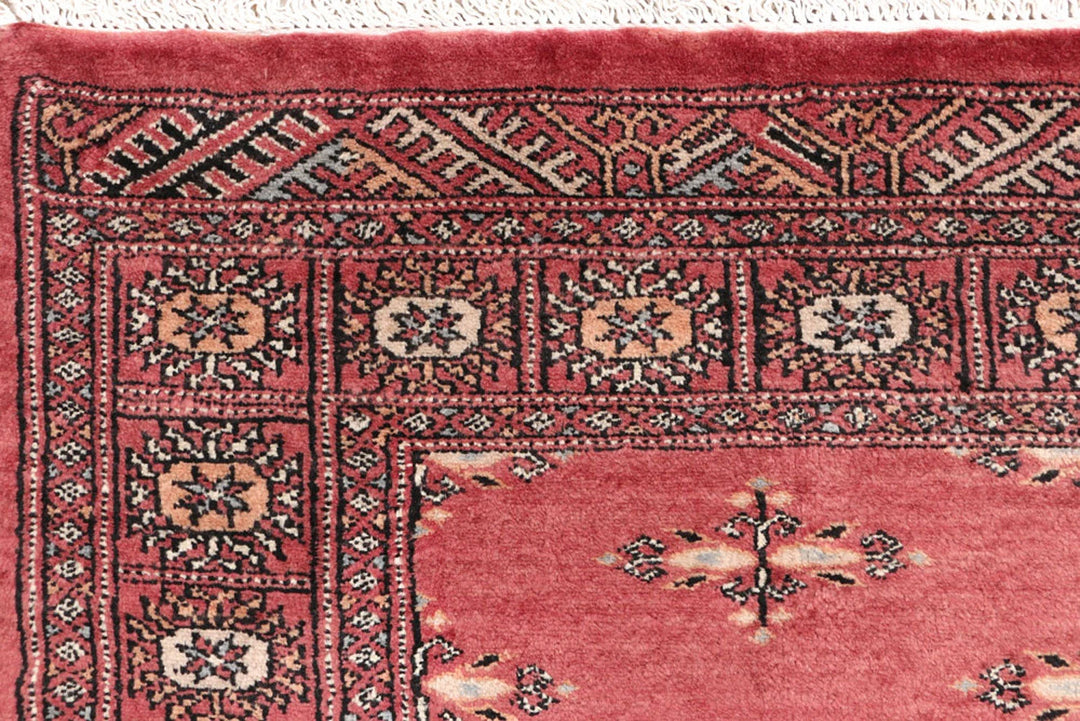 Red Pakistani Butterfly Rug 2' 7" x 11' 9" Hand-Knotted | No. QA10838
