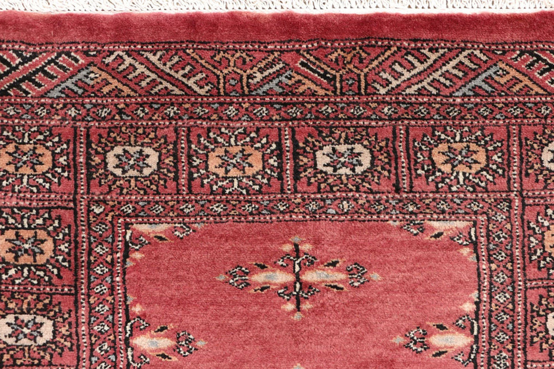 Red Pakistani Butterfly Rug 2' 7" x 11' 9" Hand-Knotted | No. QA10838