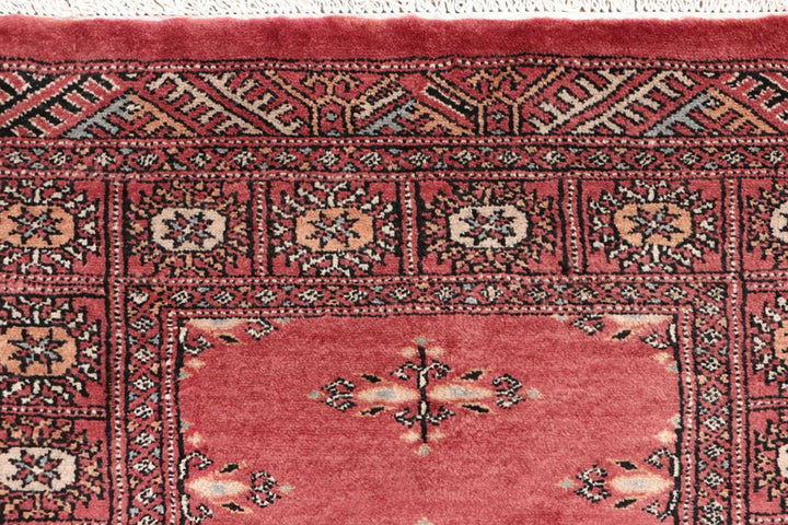 Red Pakistani Butterfly Rug 2' 7" x 11' 9" Hand-Knotted | No. QA10838
