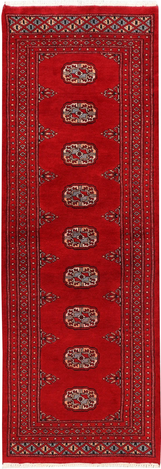 Dark Red Bokhara Rug 2' x 5' 10" Hand-Knotted | No. QA11140