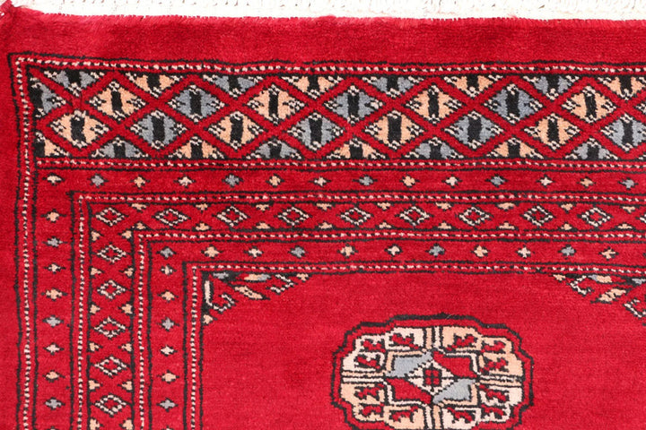Dark Red Bokhara Rug 2' x 5' 10" Hand-Knotted | No. QA11140