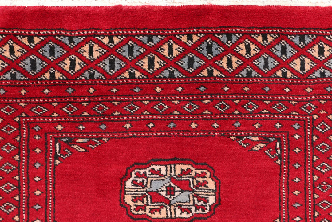Dark Red Bokhara Rug 2' x 5' 10" Hand-Knotted | No. QA11140
