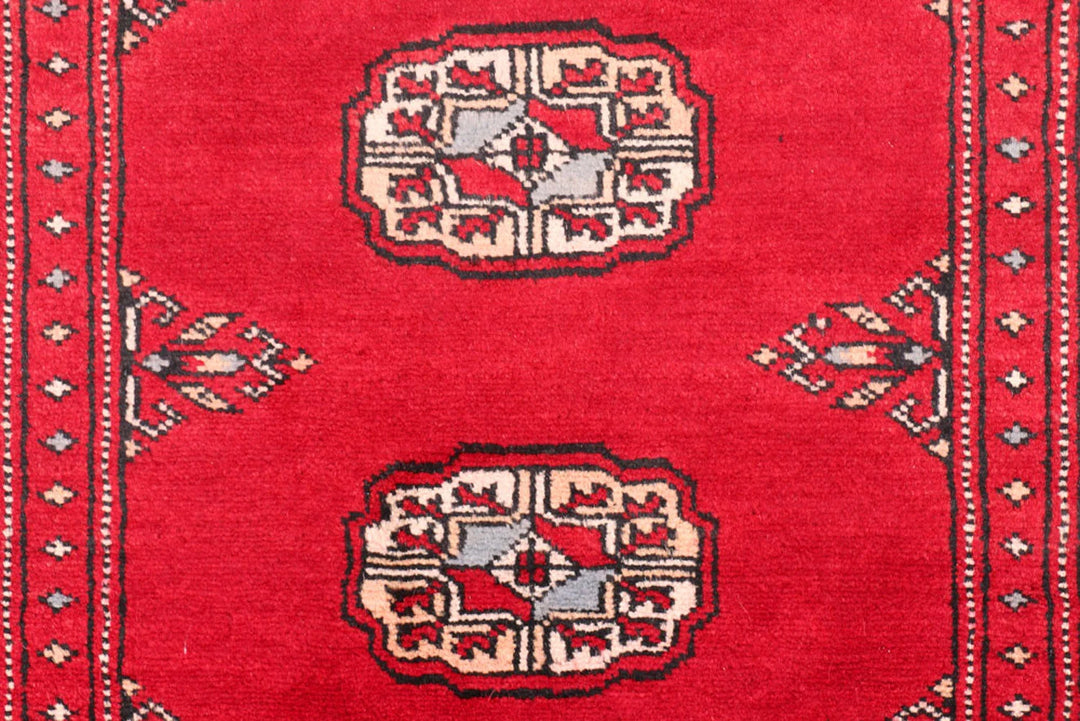 Dark Red Bokhara Rug 2' x 5' 10" Hand-Knotted | No. QA11140