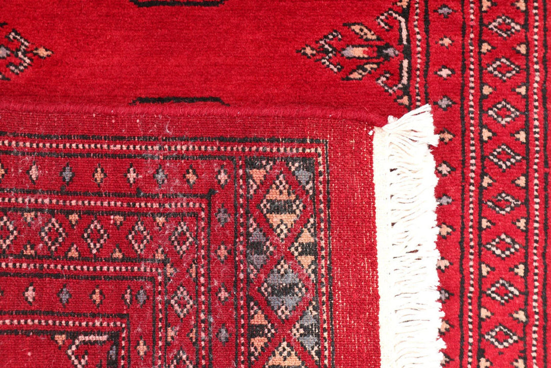 Dark Red Bokhara Rug 2' x 5' 10" Hand-Knotted | No. QA11140
