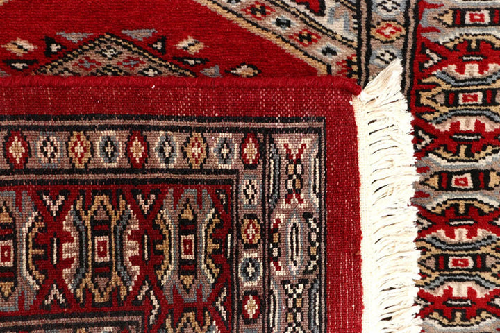 Red Pakistani Jaldar Rug 2' 4" x 9' Hand-Knotted | No. QA11263