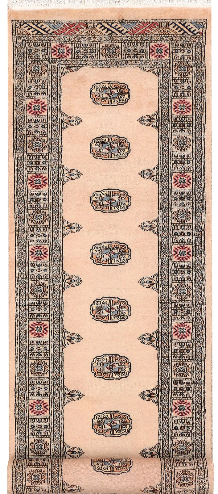 Brown Pakistani Bokhara Rug 2' 7" x 10' 11" Hand-Knotted | No. QA11325
