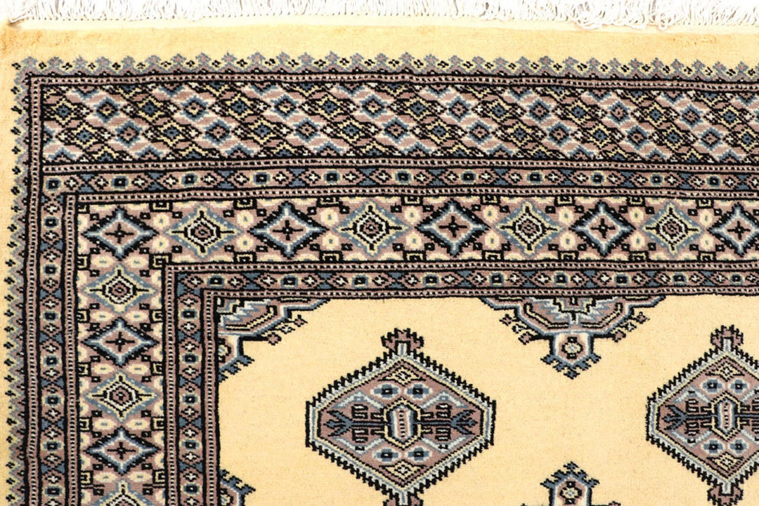 Yellow Pakistani Jaldar Rug 5' 1" x 7' 10" Hand-Knotted | No. QA11380