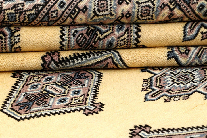 Yellow Pakistani Jaldar Rug 5' 1" x 7' 10" Hand-Knotted | No. QA11380