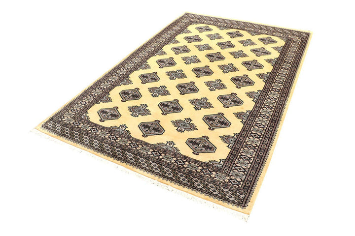 Yellow Pakistani Jaldar Rug 5' 1" x 7' 10" Hand-Knotted | No. QA11380