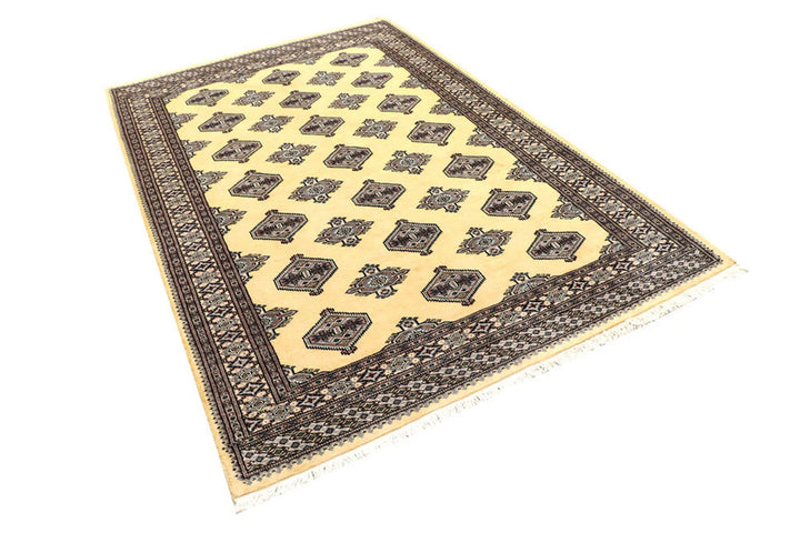 Yellow Pakistani Jaldar Rug 5' 1" x 7' 10" Hand-Knotted | No. QA11380