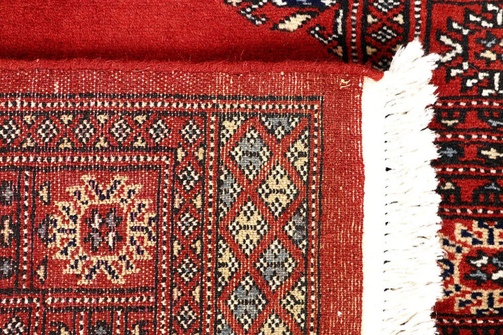 Tomato Pakistani Bokhara Runner Rug 2' 7" x 14' 3" Hand-Knotted | No. QA11466