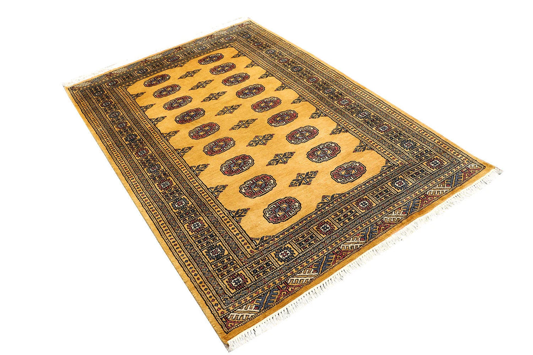 Brown Pakistani Bokhara Rug 4' x 6' Hand-Knotted | No. QA11703