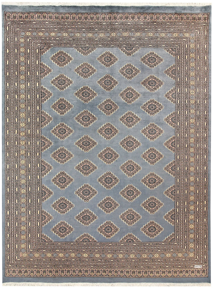 Dark Grey Pakistani Jaldar Rug 6' 6" x 8' 6" Hand-Knotted | No. QA11806