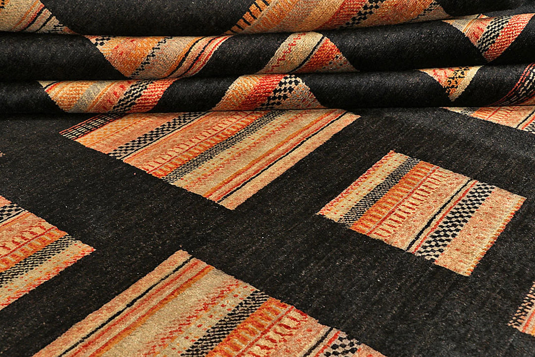 Grey Pakistani Gabbeh Rug 9' 1" x 12' Hand-Knotted | No. QA11842