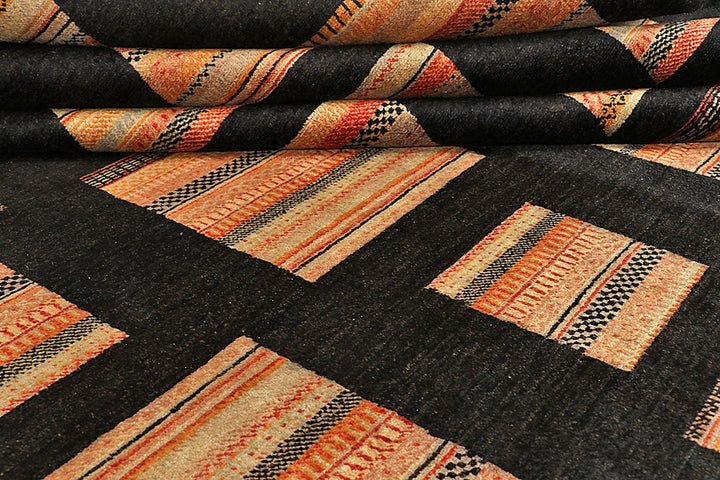Grey Pakistani Gabbeh Rug 9' 1" x 12' Hand-Knotted | No. QA11842