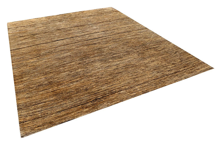 Brown Pakistani Gabbeh Rug 8' x 8'3" Hand-Knotted | No. QA11905