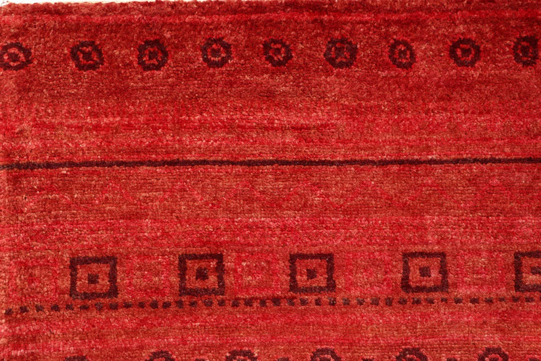 Crimson Pakistani Gabbeh Rug 3' 2" x 4' 10" Hand-Knotted | No. QA11977