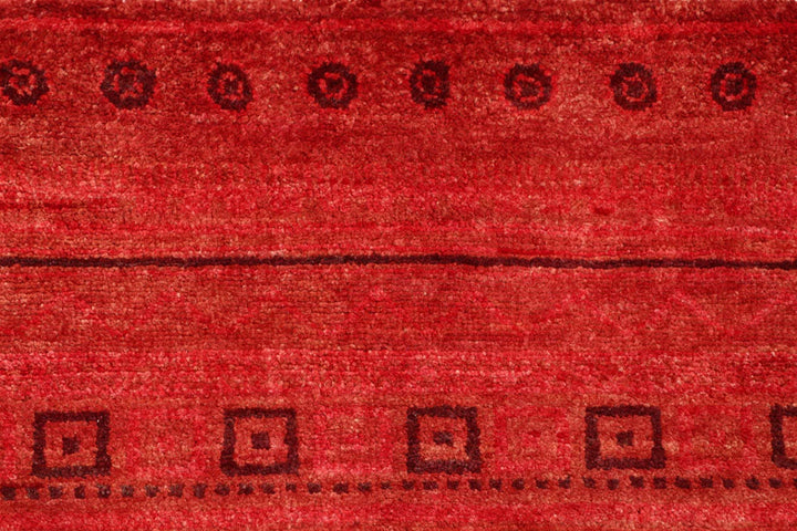 Crimson Pakistani Gabbeh Rug 3' 2" x 4' 10" Hand-Knotted | No. QA11977