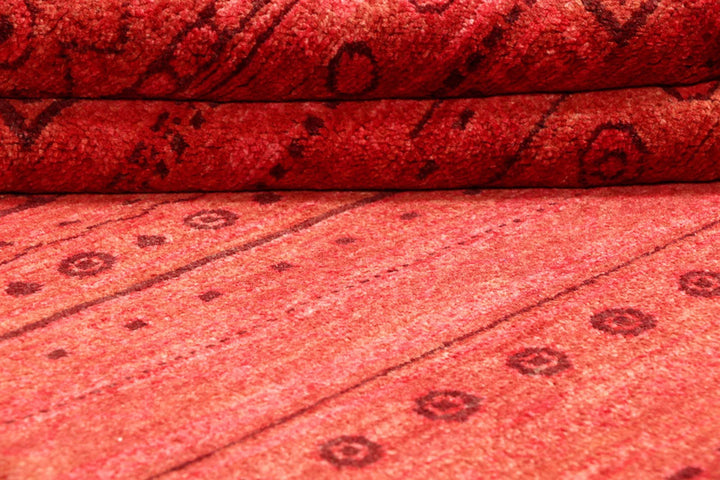 Crimson Pakistani Gabbeh Rug 3' 2" x 4' 10" Hand-Knotted | No. QA11977