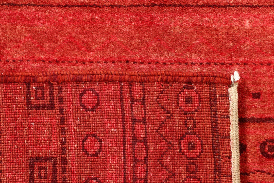 Crimson Pakistani Gabbeh Rug 3' 2" x 4' 10" Hand-Knotted | No. QA11977