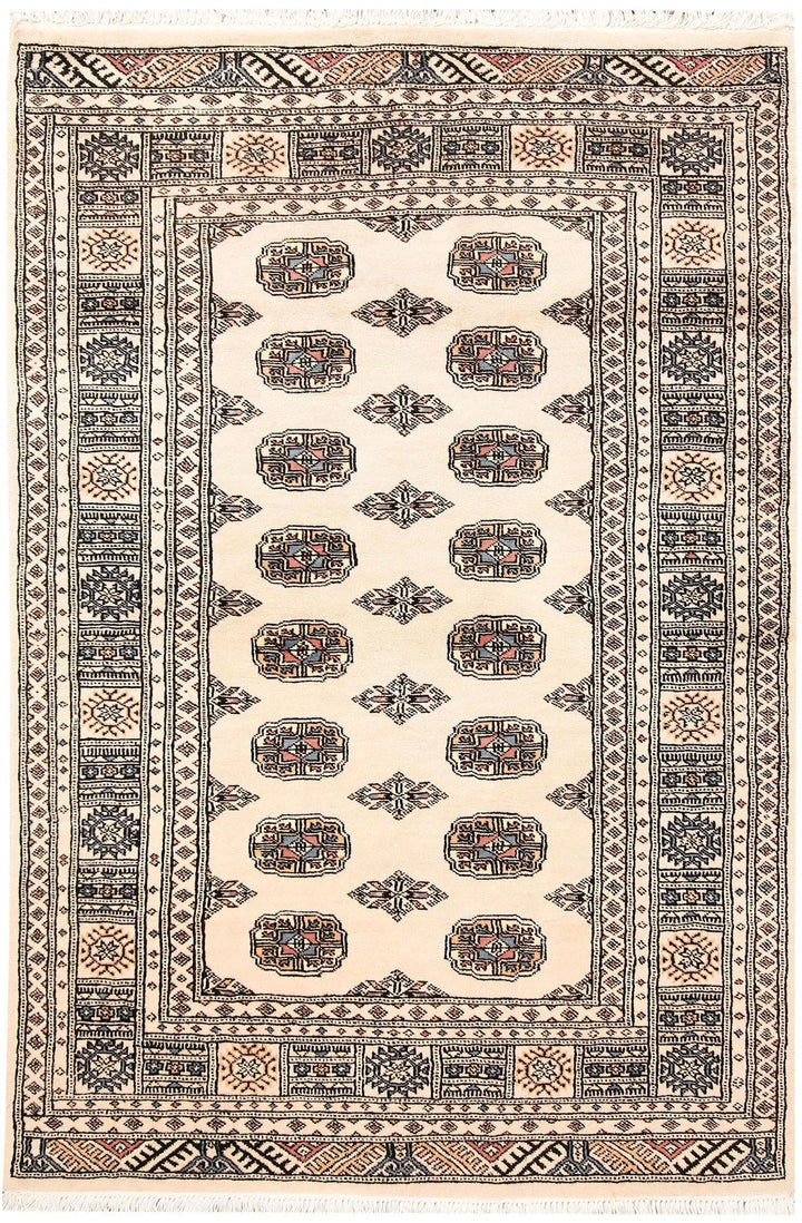 Brown Pakistani Bokhara Rug 3' 11" x 5' 10" Hand-Knotted | No. QA11981