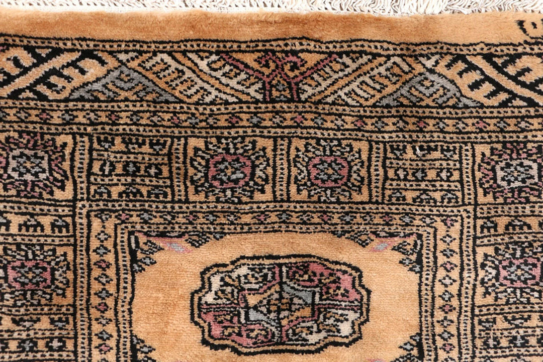 Yellow Pakistani Bokhara Rug 2' 2" x 5' 10" Hand-Knotted | No. QA12275