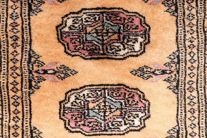 Yellow Pakistani Bokhara Rug 2' 2" x 5' 10" Hand-Knotted | No. QA12275