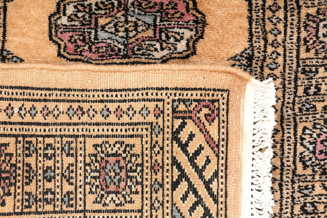 Yellow Pakistani Bokhara Rug 2' 2" x 5' 10" Hand-Knotted | No. QA12275
