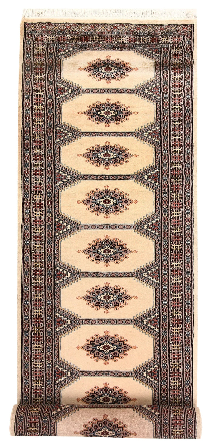 Wheat Pakistani Jaldar Rug 2' 7" x 10' 6" Hand-Knotted | No. QA12311