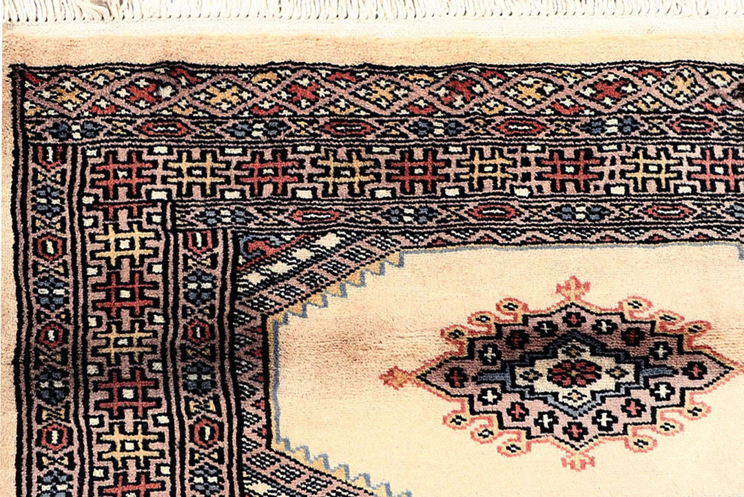 Wheat Pakistani Jaldar Rug 2' 7" x 10' 6" Hand-Knotted | No. QA12311