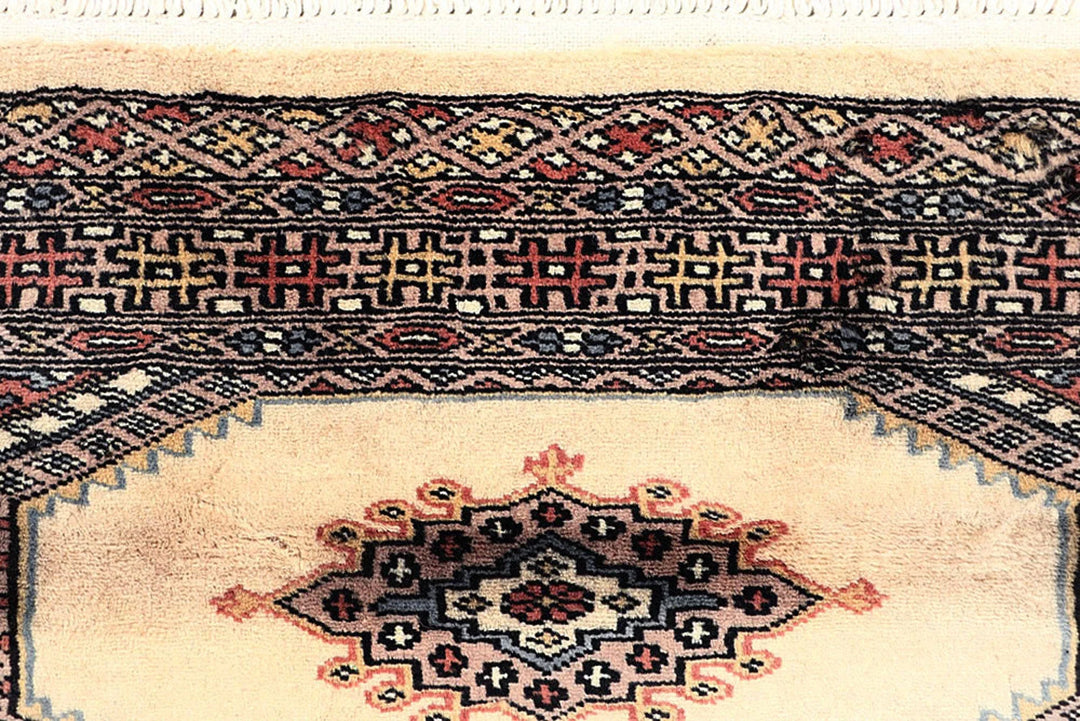 Wheat Pakistani Jaldar Rug 2' 7" x 10' 6" Hand-Knotted | No. QA12311