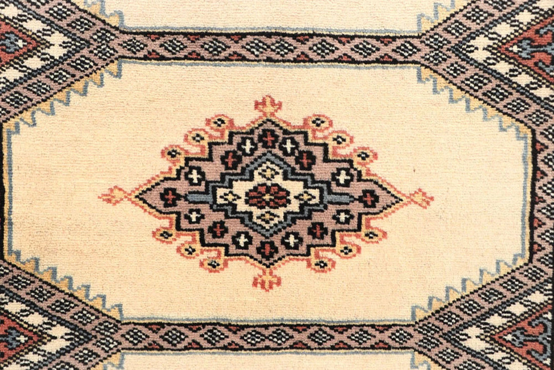 Wheat Pakistani Jaldar Rug 2' 7" x 10' 6" Hand-Knotted | No. QA12311