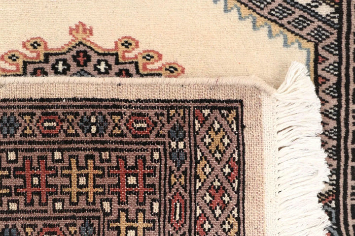 Wheat Pakistani Jaldar Rug 2' 7" x 10' 6" Hand-Knotted | No. QA12311