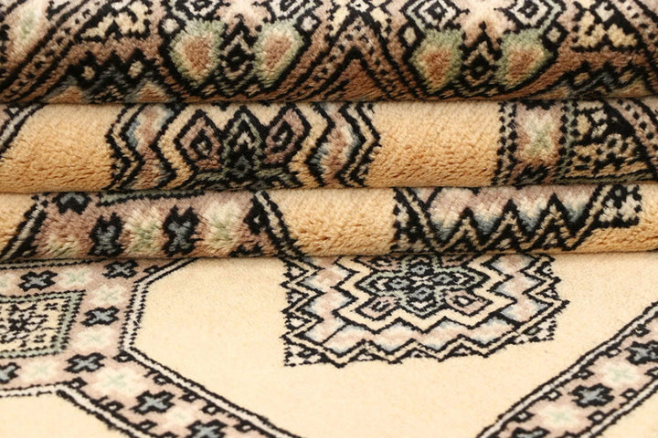 Brown Pakistani Jaldar Rug 6' 7" x 7' 3" Hand-Knotted | No. QA12344